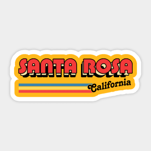 Santa Rosa, CA \/\/\/\ Retro Typography Design Sticker